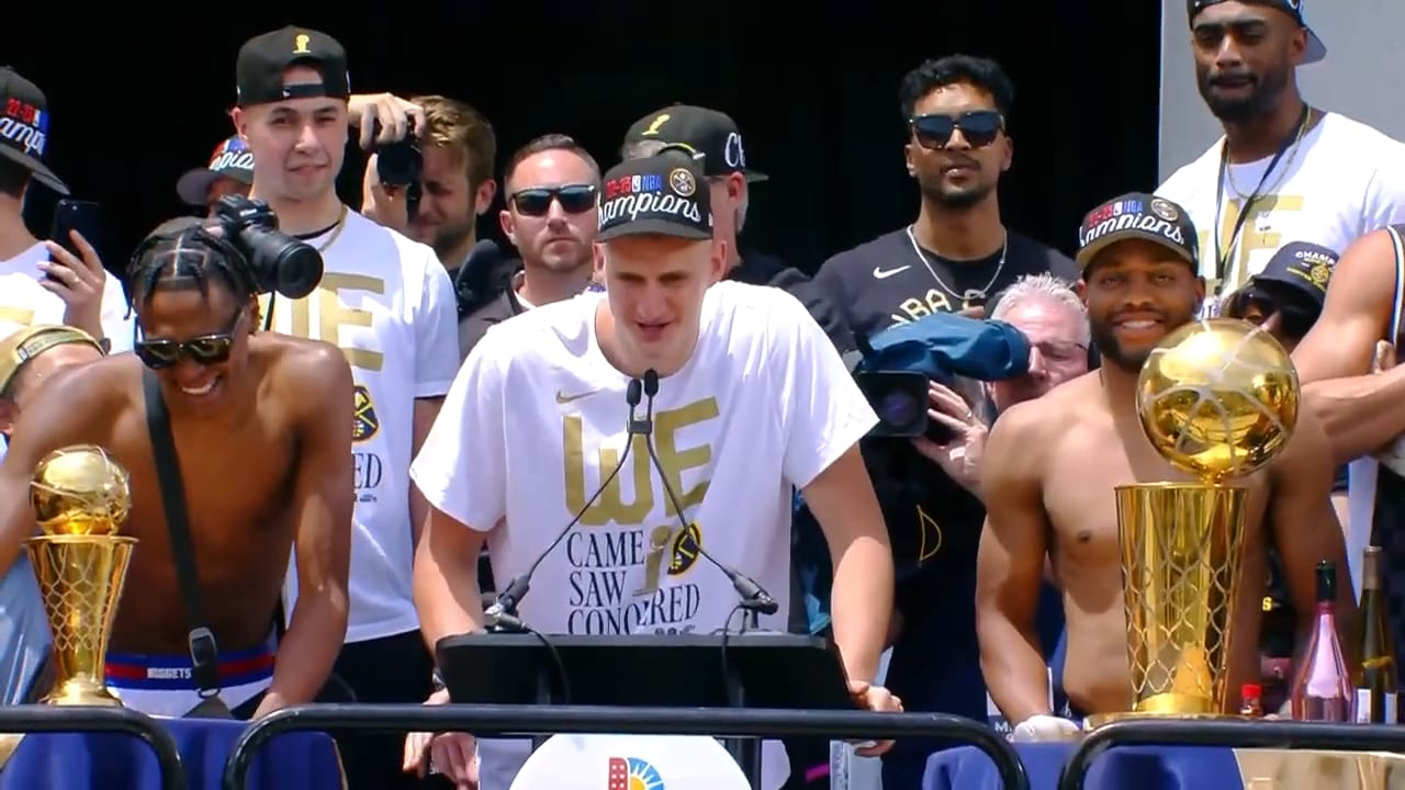 article-image: Nuggets 2023 Champions Parade Speech: Nikola Jokić (6/15/2023)