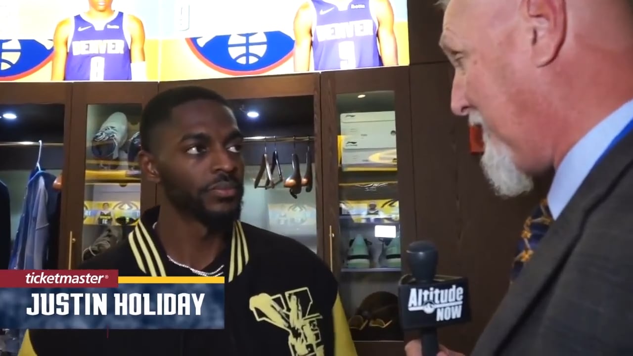 article-image: Nuggets Postgame Availability: Justin Holiday (11/08/2023)