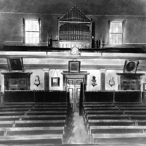 Inside the 19th century South Place Ethical Chapel