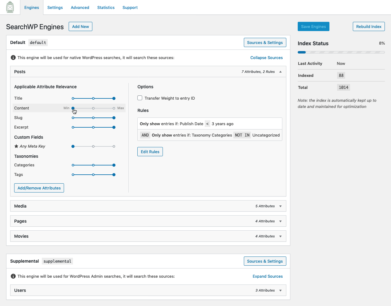 Settings screenshot