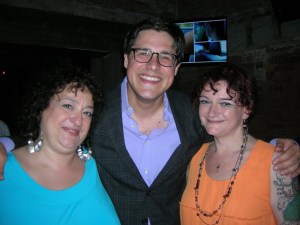 Rich Sommer flanked by the Lipp Sisters