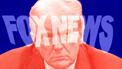 Image of Donald Trump with a Fox News logo