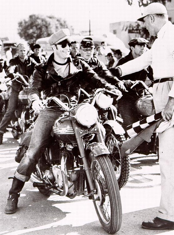 Arguably the biggest boost for Triumph motorcycles came from Marlon Brando’s 1954 movie “The Wild One.” Riding his own 1950 Thunderbird, Brando portrayed motorcycle gang member Johnny in the film that started the biker-flick genre.  