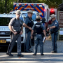 Police secure the entrance to Moreau Lake State Park as search continues for Charlotte Sena in New York on Oct. 2, 2023.