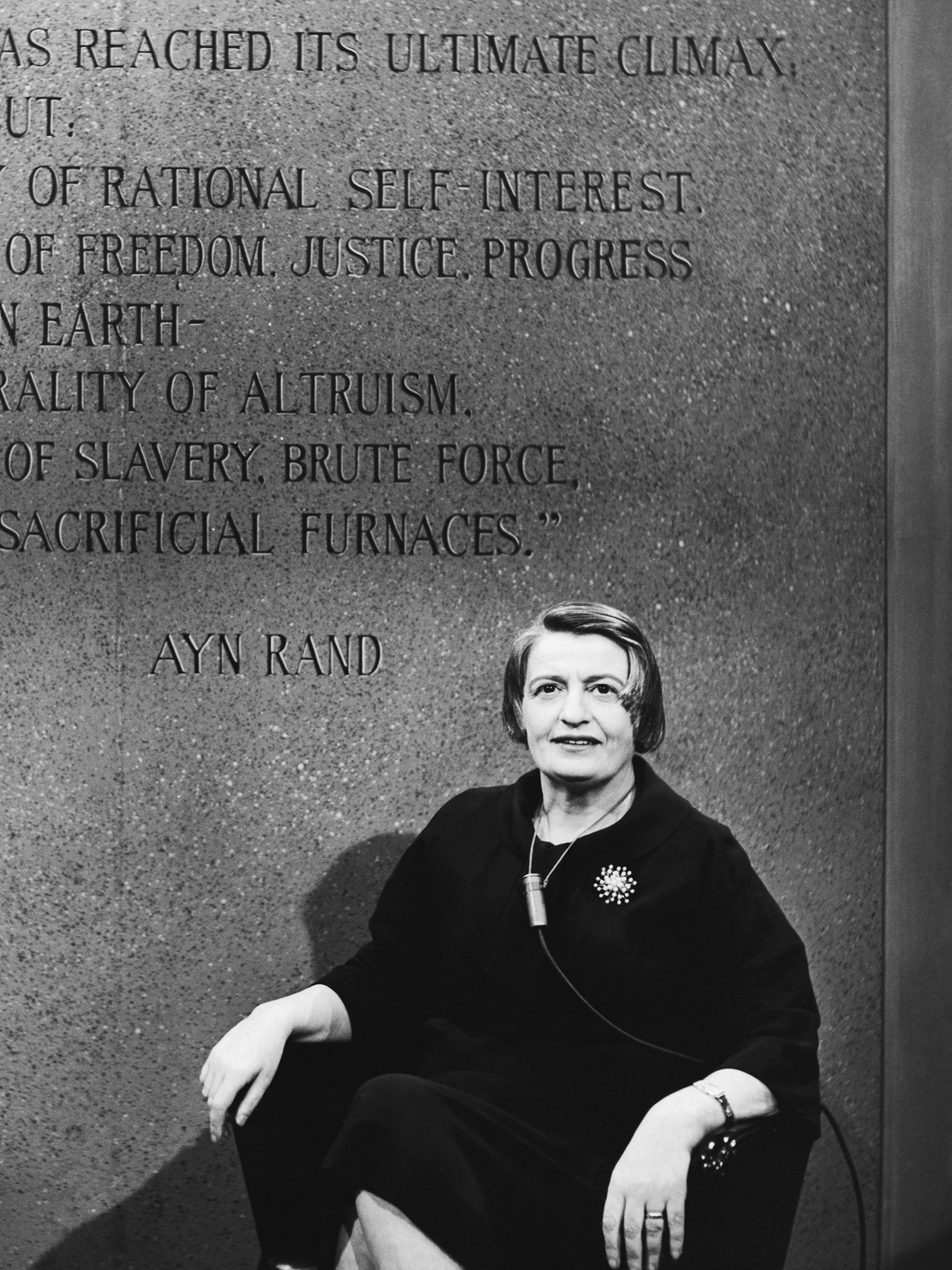 View of Russianborn American writer Ayn Rand.