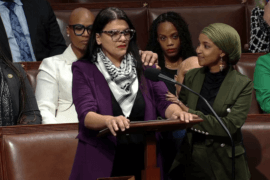 Rep. Ilhan Omar comforts Rep. Rashida Tlaib as she addresses the House of Representatives on November 7, 2023. (Photo: Screenshot)