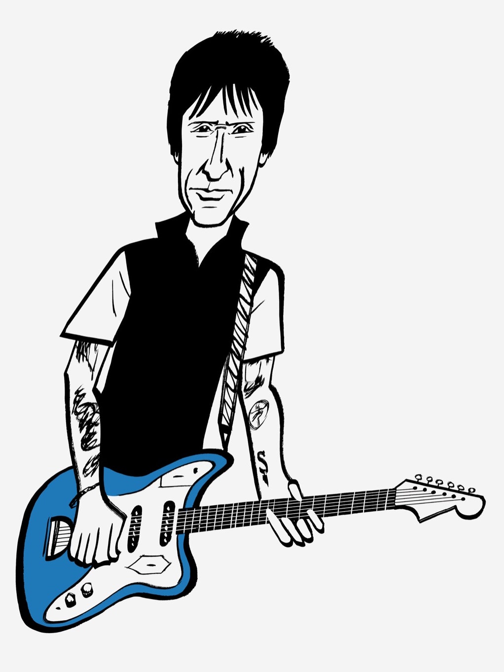 Johnny Marr playing guitar.