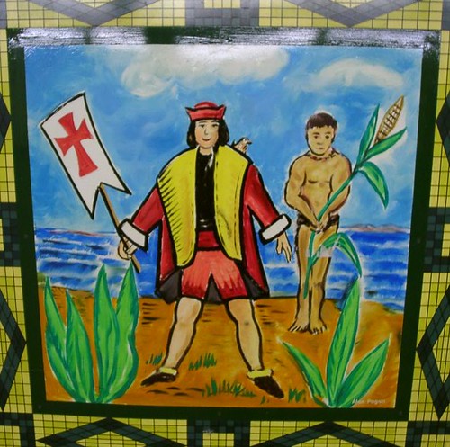 Christopher Columbus Glazed Tile Painting - 9