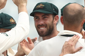 Glenn Maxwell dons the baggy green in 2017.