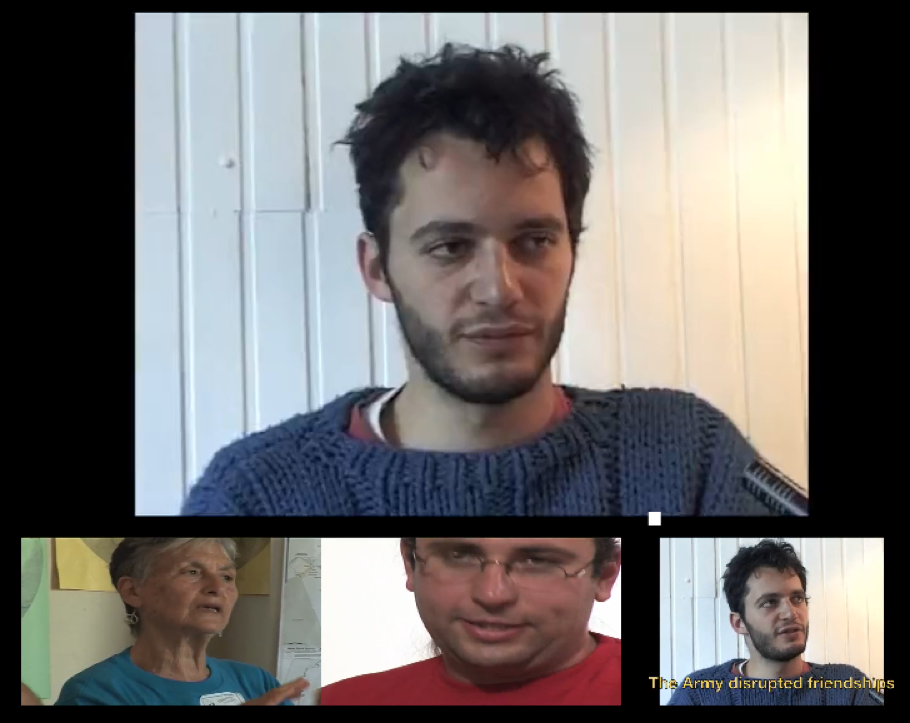 “You have a choice! Israeli Anti-Militarists Speak” Four Israelis—Dorothy Naor, Sergeiy Sander and Eli Fabrikant, and Ofer Golani—talking about their personal histories, political views and activism in 132 short films.