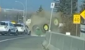 Police Watchdog Investigating Highway Tractor Chase That Ended With Flipped Vehicle