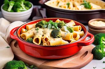 Thumbnail for Pepper Jack Broccoli Pasta Bake