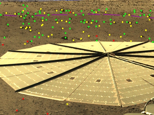 Color Rocks North East and South of Lander Sol 14.