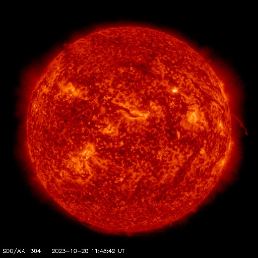 SDO solar image - 304 angstroms - Courtesy of NASA/SDO and the AIA, EVE, and HMI science teams.
