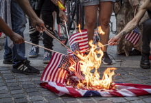 burning american flags