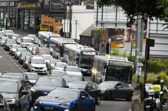 Buses are being delayed through Rozelle.