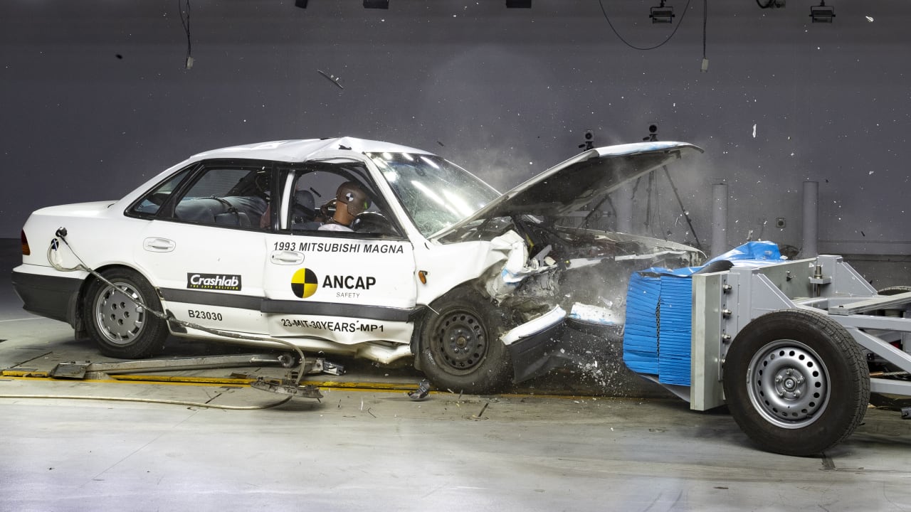 Video: 30-year-old car put through modern crash test