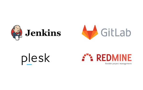  Jenkins, GitLab, Plesk, Redmine