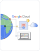 picture of earth with google cloud written next to it