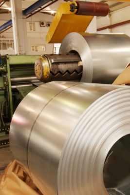 rolls of steel sheet in a plant