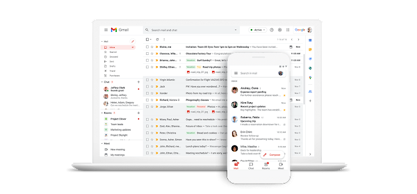Gmail UI on laptop and mobile