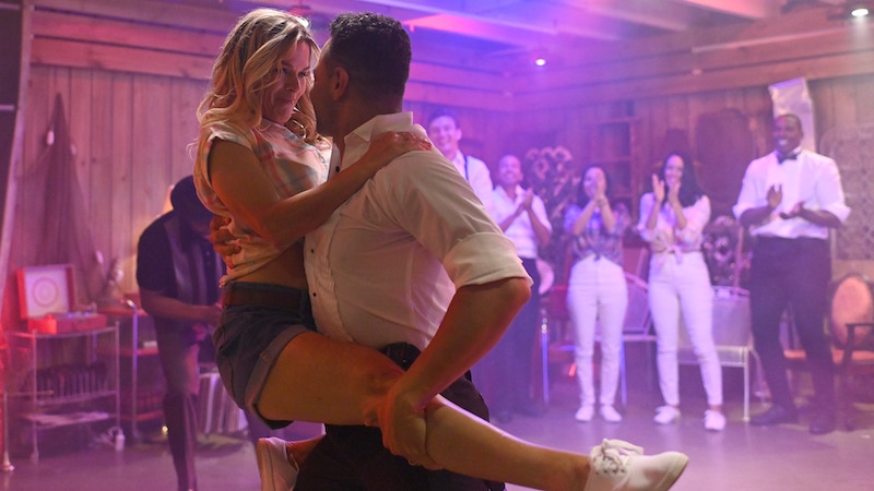 Cat Cora and Corbin Bleu dance during The Real Dirty Dancing's first episode