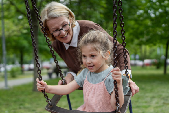 Grandparents have become a playground status symbol for parents.