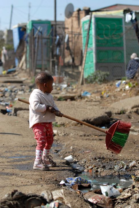 A child in Kliptown, the oldest neighborhood of the Soweto township