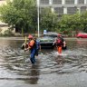 Most of the flood rescues in Sydney involved people stuck in their cars due to rapidly rising water levels.