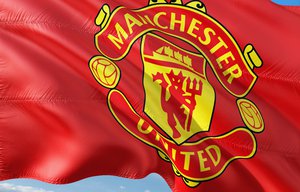 Premier League soccer club Manchester United FC flag