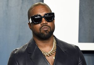 In this Feb. 9, 2020, file photo, Kanye West arrives at the Vanity Fair Oscar Party in Beverly Hills