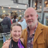 Kate Halfpenny and her husband, Chris, at Barwon Heads on New Year’s Eve 2022.