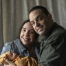 Courtney Wheeler and Andreas Petinis, with baby Frankie, one of the last to be born at the Royal Women’s Hospital in 2023.