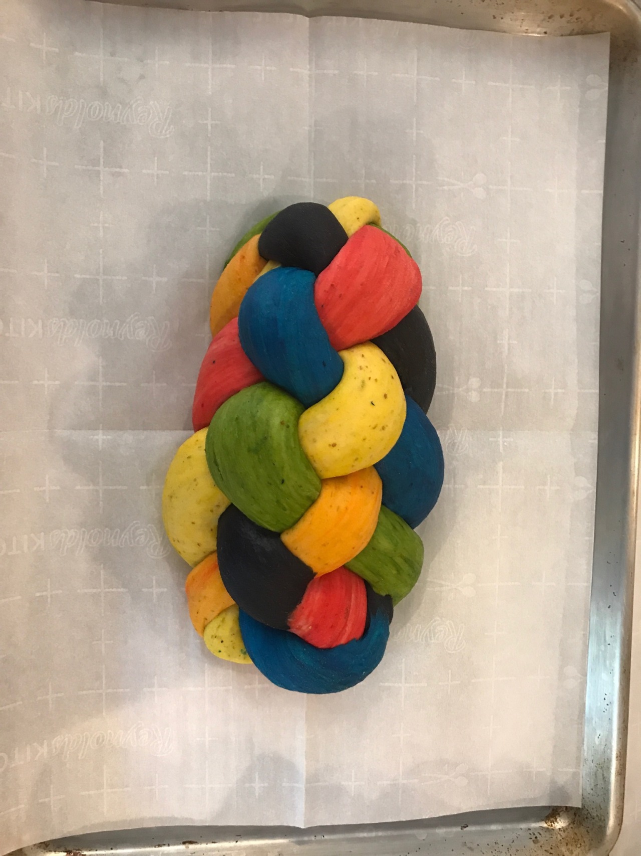 A colorful challah