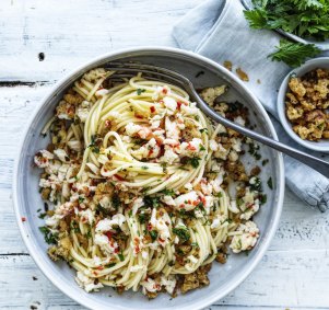 Spaghetti with spanner crab