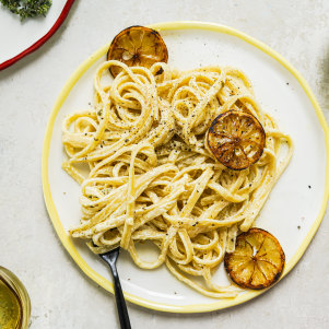 Creme fraiche and lemon pasta.