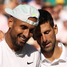 Bromance: Nick Kyrgios and Novak Djokovic played in last year’s Wimbledon final.