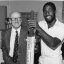 Sir Don Bradman and West Indies cricketer Viv Richards in Adelaide in 1981.