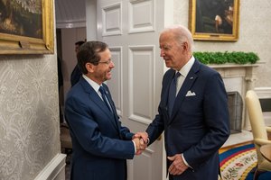 President Joe Biden meets with Israeli President Isaac Herzog, Wednesday, October 26, 2022, in the Oval Office