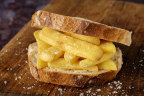 The “chip butty” –  a staple of the English diet.