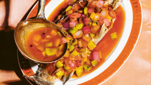 Sweet and sour fish: Junda Khoo learnt the recipe from his mother-in-law.