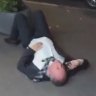 An image from video footage of Barnaby Joyce on the footpath in Braddon, Canberra on Wednesday  February 7.