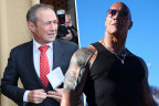 WA Premier Roger Cook, wrestling and Hollywood superstar Dwayne ‘The Rock’ Johnson. Pictures: Getty Images