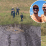 Crime scene set up south of Sydney as search for missing couple widens.