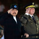 Daniel Ortega, left,  and Julio Aviles during a ceremony in Managua, Nicaragua