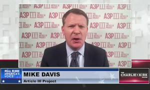 On Charlie Kirk's show, Mike Davis praises Christian Nationalism and attacks the "Third-world Marxist trash that Joe Biden is importing into our country"