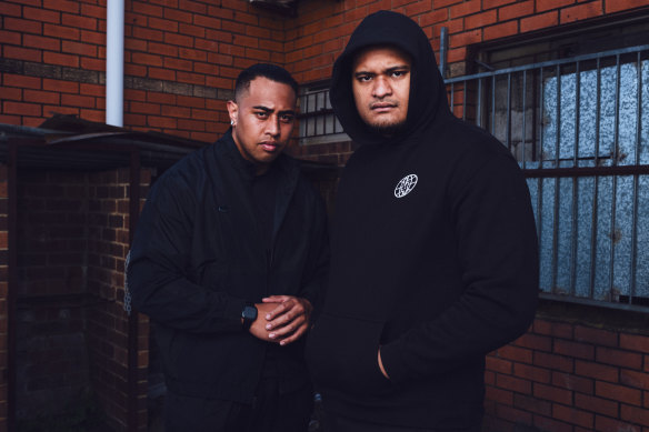 J Emz (left) and Spenny (right) of Western Sydney rap group, One Four. The group are set to headline RISING Festival in Mrelbourne.