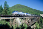 The Empire Builder traverses both the coastal Cascade Mountains and Rocky Mountains.