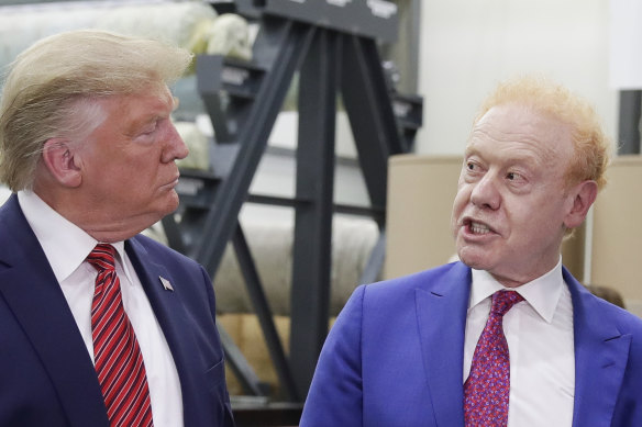 Donald Trump and Anthony Pratt at Pratt Industries’ box factory in Ohio in 2019.