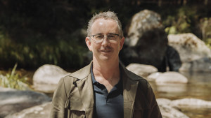 Damien Nicks, CEO of AGL at the Mount Beauty hydro scheme in Victoria. 